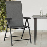 Folding Garden Chairs 2 pcs Grey Poly Rattan 4007140