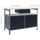 Workbench with Three Wall Panels and One Cabinet 3053437