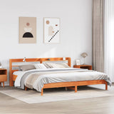 Bed Frame without Mattress Wax Brown 200x200 cm Solid Wood Pine 3306878