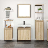 Bathroom Furniture Set with Shelf 3 pcs Sonoma Oak and Black 3328395