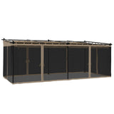 Gazebo with Mesh Walls Taupe 6x3 m Steel 4003916