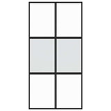 Sliding Door Black 102.5x205 cm Tempered Glass and Aluminium 155212