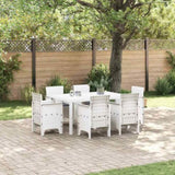Garden Dining Set 7 pcs White Polt rattan 3378565