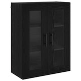 Highboard with Drawer 2 pcs Black Oak Engineered Wood and Glass 3416089