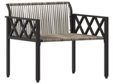 Outdoor Furniture Set 4 pcs Grey and Dark Grey Poly Rattan 42025343