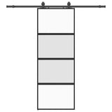 Sliding Door with Hardware Set Black 76x205 cm Tempered Glass 3375889