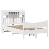Bed Frame without Mattress White 135x190 cm Double Solid Wood Pine 3323393
