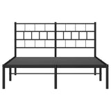 Metal Bed Frame without Mattress with Headboard Black 150x200cm 355661