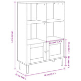 Bookcase SENJA Rattan Look Black 90x35x130 cm Solid Wood Pine 358063