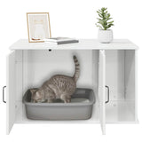 Cat House Gloss White 85 x 55 x 50 cm Engineered Wood 8000738