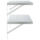 Wall Shelves 2 pcs 100x40 cm Silver Stainless Steel 3214502