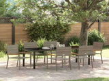 Garden Dining Set with Cushion 7 pcs Grey Poly Rattan 3379714