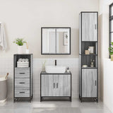 Bathroom Cabinet Grey Sonoma 35x37.5x100 cm Engineered Wood 849252