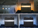 LED Nightstands Acrylic Board LED Bedside Tables for End Table with 3 Drawer Dresser for T3272P287615