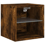 6 Piece TV Wall Units with LED Smoked Oak Engineered Wood 3216619
