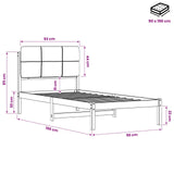 Bed Frame with Upholstered Headboard Dark Brown and Black 904116