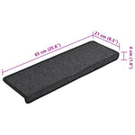 Stair Mats 15 pcs 65x21x4 cm Anthracite Rectangular Edge 134567