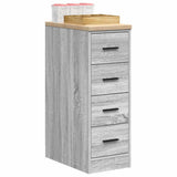 Garage Storage Cabinet Grey Sonoma 30x51x85 cm Solid Wood Pine 860585