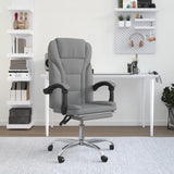 Reclining Office Chair Light Grey Fabric 349809