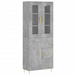 Highboard Concrete Grey 69.5x34x180 cm Engineered Wood 3198653