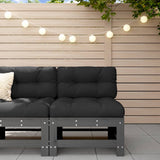 Middle Sofa with Cushions Grey Solid Wood Pine 825662