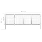 ZNTS Garden Gate Steel 350x100 cm Silver 144341