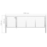 ZNTS Garden Gate Steel 350x100 cm Silver 144341