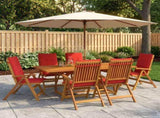 7-Piece Garden Dining Set Natural Solid Acacia Wood 3434504