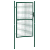 Fence Gate Steel 100x150 cm Green 145734