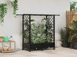 Raised Bed with Trellis and Roof Black 122.5 x 40 x 127 cm PP 3423026