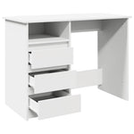 ZNTS Desk White 102x50x75 cm Engineered Wood 860463