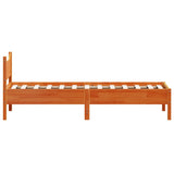 Bed Frame without Mattress Wax Brown 75x190 cm Small Single Solid Wood Pine 844760