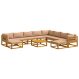 Sofa Set 11 pcs Natural Solid Acacia Wood 3417293