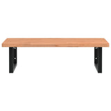 Basin Shelf Wall Mounted Steel and Solid Wood Beech 3302449