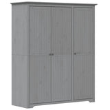 Wardrobe "BODO" Grey 146x53,5x173 cm Solid Wood Pine 355064