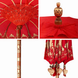 Balinese Parasol Red 215 x 215 x 260 cm Cotton and Wood 42006459