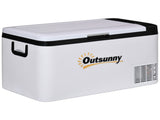 12V Car Refrigerator w/ LED Light & Foldable Handles, 25L Portable Compressor Cooler, Fridge Freezer T3398P349487