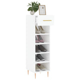 Shoe Cabinet High Gloss White 30x35x105 cm Engineered Wood 829662