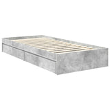 Storage Bed Concrete Grey 90 x 190 cm Engineered Wood 3412321