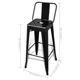 Bar Stools 2 pcs Black Steel 240929