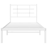 Metal Bed Frame without Mattress with Headboard White 90x190cm 355602