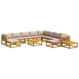 Sofa Set 12 pcs Natural Solid Acacia Wood 3417233