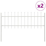 Garden Fence White 3.4 x 0.6 m Powder-coated steel 3334038
