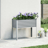 ZNTS Garden Planter Grey 100x41x90 cm Steel 4008970