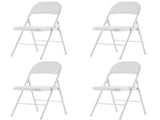 4pcs Elegant Foldable Iron & PVC Chairs for Convention & Exhibition White 27957354