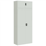 ZNTS File Cabinet Light Grey 90x40x220 cm Steel 3188320