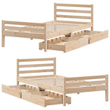 Bed Frame without Mattress 100x200 cm Solid Wood Pine 3301606