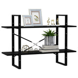 2-Tier Book Cabinet Black 100x30x70 cm Solid Wood Pine 806476