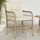 Garden Chairs with Cushions 2 pcs Beige Poly Rattan 365156