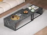 Coffee Tables Set of 2, Industrial Nest of Tables with Metal Frame for Living Room Bedroom, Dark T3398P377954